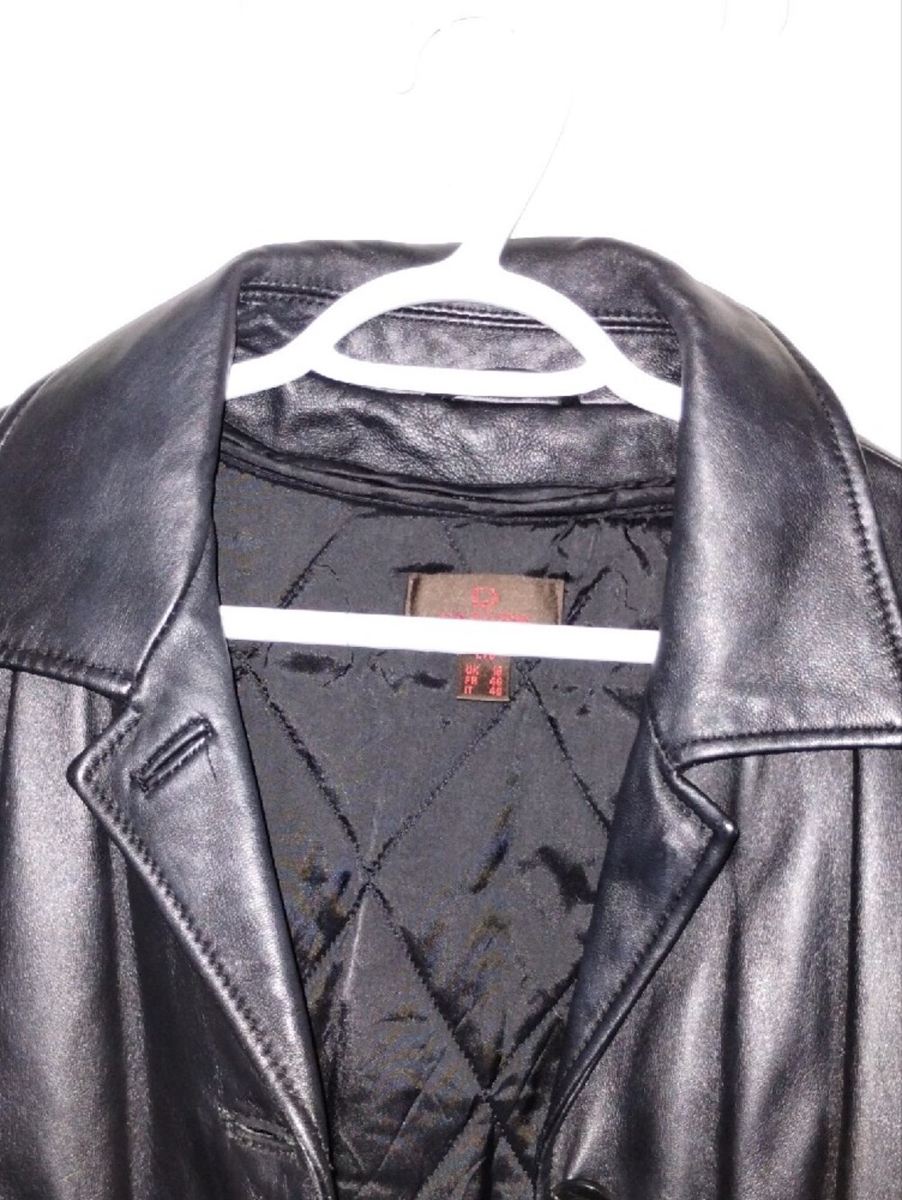 Vintage Danier Women's Black Genuine Leather Jacket Coat - Lined - Size Large